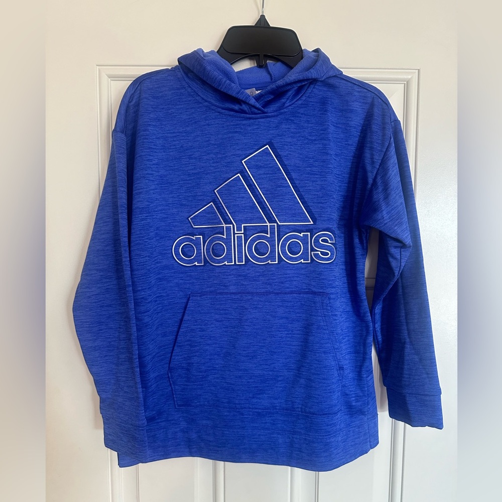 Adidas royal blue hooded sweatshirt size 10/12.